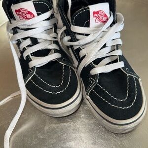 Vans Kids Black and White High-Top Sneakers size 13